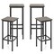 Set Of 4 Bar Stool Set 26" Bar Chair With Metal Legs And Footrest